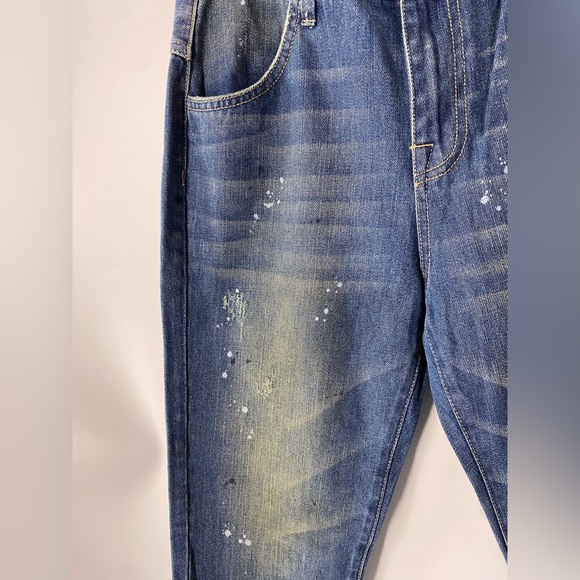 Wildfox Jeans Baggy Crop Paint Splattered  in Da Vinci SZ 26  NEW - Picture 8 of 12